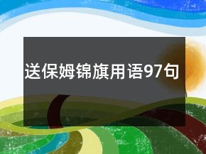 送保姆錦旗用語97句