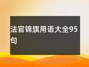 法官錦旗用語大全95句