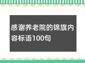感謝養(yǎng)老院的錦旗內容標語100句