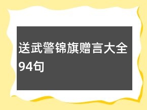 送武警錦旗贈言大全94句