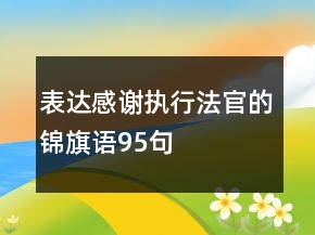 表達(dá)感謝執(zhí)行法官的錦旗語(yǔ)95句