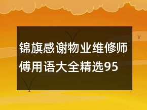 錦旗感謝物業(yè)維修師傅用語大全精選95句