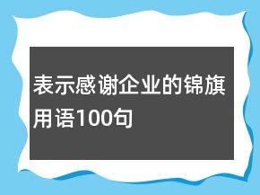 表示感謝企業(yè)的錦旗用語100句