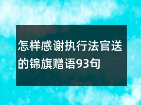 怎樣感謝執(zhí)行法官送的錦旗贈語93句