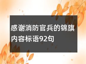 感謝消防官兵的錦旗內(nèi)容標(biāo)語92句