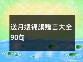 送月嫂錦旗贈言大全90句