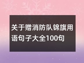 關(guān)于贈消防隊(duì)錦旗用語句子大全100句