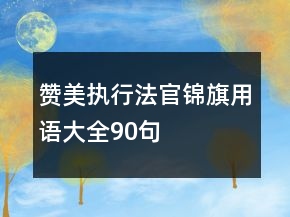 贊美執(zhí)行法官錦旗用語大全90句