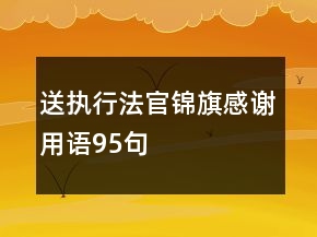 送執(zhí)行法官錦旗感謝用語(yǔ)95句