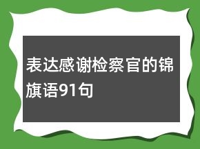 表達感謝檢察官的錦旗語91句