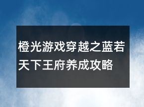 橙光游戲穿越之藍若天下王府養(yǎng)成攻略