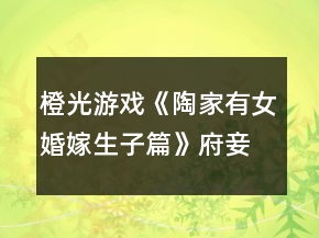 橙光游戲《陶家有女婚嫁生子篇》府妾線不完全攻略