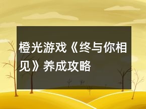橙光游戲《終與你相見》養(yǎng)成攻略