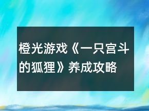 橙光游戲《一只宮斗的狐貍》養(yǎng)成攻略