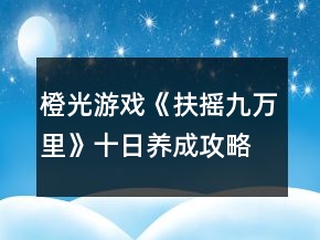 橙光游戲《扶搖九萬里》十日養(yǎng)成攻略