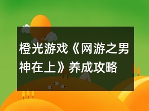 橙光游戲《網(wǎng)游之男神在上》養(yǎng)成攻略