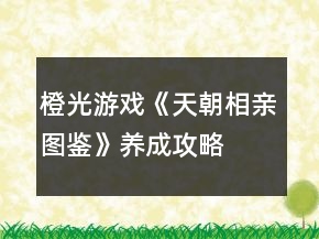 橙光游戲《天朝相親圖鑒》養(yǎng)成攻略
