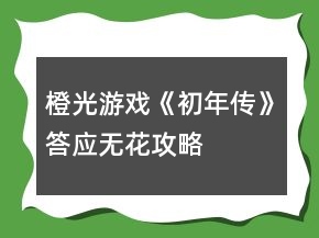 橙光游戲《初年傳》答應無花攻略
