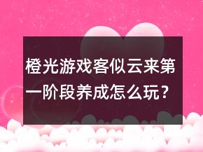 橙光游戲客似云來(lái)第一階段養(yǎng)成怎么玩？