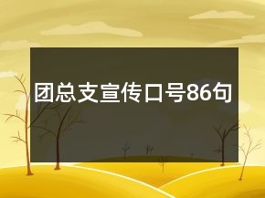 團(tuán)總支宣傳口號(hào)86句