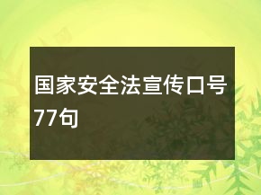 國(guó)家安全法宣傳口號(hào)77句