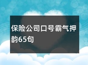 保險(xiǎn)公司口號(hào)霸氣押韻65句