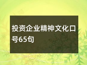 投資企業(yè)精神文化口號65句