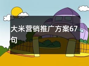 大米營銷推廣方案67句