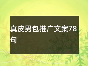 真皮男包推廣文案78句