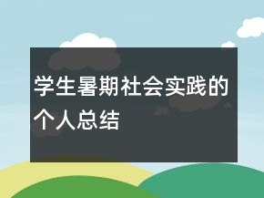 學(xué)生暑期社會實踐的個人總結(jié)