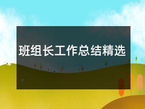 班組長工作總結精選