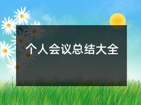 個人會議總結大全