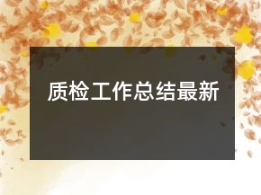 質(zhì)檢工作總結(jié)最新