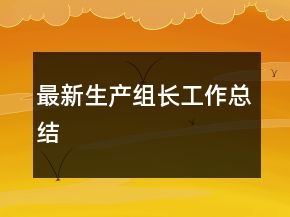 最新生產(chǎn)組長(zhǎng)工作總結(jié)