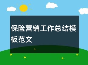 保險(xiǎn)營(yíng)銷(xiāo)工作總結(jié)模板范文