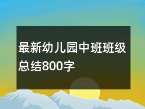 最新幼兒園中班班級總結(jié)800字