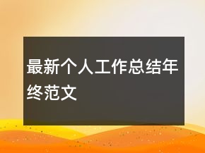 最新個(gè)人工作總結(jié)年終范文