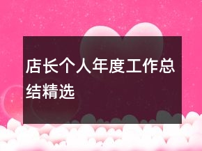 店長個人年度工作總結(jié)精選