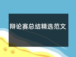 辯論賽總結精選范文