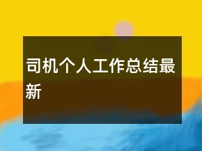 司機個人工作總結最新