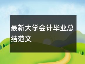 最新大學(xué)會(huì)計(jì)畢業(yè)總結(jié)范文