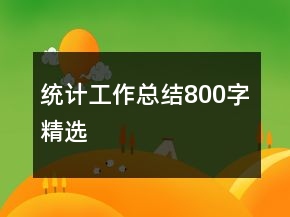統(tǒng)計(jì)工作總結(jié)800字精選