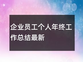 企業(yè)員工個人年終工作總結最新