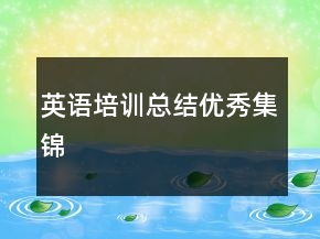 英語培訓總結優(yōu)秀集錦