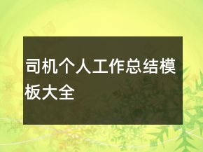 司機(jī)個(gè)人工作總結(jié)模板大全