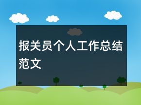 報關(guān)員個人工作總結(jié)范文