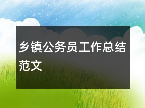 鄉(xiāng)鎮(zhèn)公務(wù)員工作總結(jié)范文