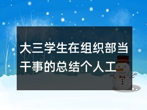 大三學(xué)生在組織部當(dāng)干事的總結(jié)個(gè)人工作報(bào)告