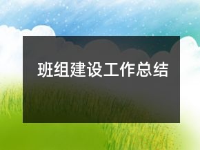 班組建設(shè)工作總結(jié)