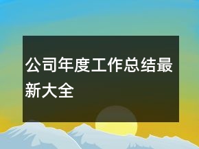 公司年度工作總結(jié)最新大全